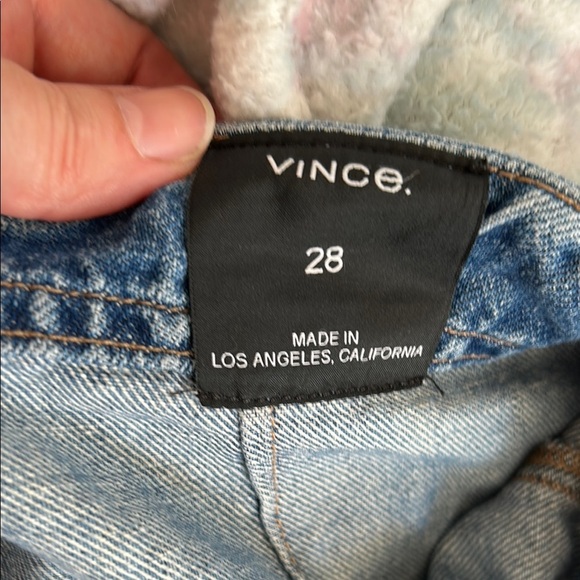 Vince Blue Ankle Cropped Jeans Cotton Linen blend slouchy size 28 - Picture 5 of 7